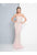 Terani Couture - 1811P5508 Floral Applique Sweetheart Trumpet Dress In Pink and Nude