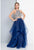 Terani Couture - 1811P5706 Two Piece Beaded Halter A-line Dress In Blue
