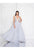 Terani Couture - 1811P5814 Embellished Deep V-neck Ballgown In Silver and Neutral