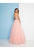Terani Couture - 1811P5824 Embroidered Deep V-neck Ballgown In Pink and Neutral
