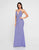 Terani Couture - 1812B5423 Plunging V-Neck Low Cut Sheath Gown In Purple