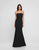 Terani Couture - 1812B5424 Strapless Straight-Across Trumpet Long Gown In Black