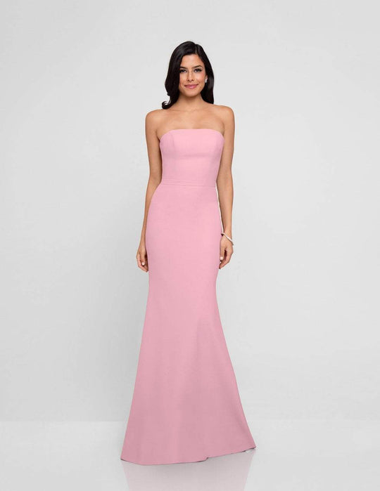 Terani Couture - 1812B5424 Strapless Straight-Across Trumpet Long Gown In Pink