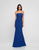 Terani Couture - 1812B5424 Strapless Straight-Across Trumpet Long Gown In Blue