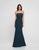 Terani Couture - 1812B5424 Strapless Straight-Across Trumpet Long Gown In Blue and Green