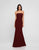 Terani Couture - 1812B5424 Strapless Straight-Across Trumpet Long Gown In Red