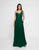 Terani Couture - 1812B5428 Pleated Asymmetrical Neck A-Line Gown In Green