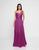 Terani Couture - 1812B5428 Pleated Asymmetrical Neck A-Line Gown In Pink