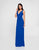 Terani Couture - 1812B5439 Sleeveless Plunging V-Neck Sheath Long Gown In Blue
