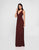 Terani Couture - 1812B5439 Sleeveless Plunging V-Neck Sheath Long Gown In Red