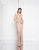 Terani Couture - 1812GL6495X Long Sleeves High Neck Gown with Slit In Multi-Color and Neutral