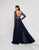 Terani Couture - 1812M6650 Lace Long Sleeved A-line Gown In Blue