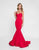 Terani Couture - 1812P5386 Drape Paneled Mermaid Gown In Red