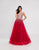 Terani Couture - 1812P5883 Crystal Beaded Sweetheart Tulle Ballgown In Red