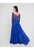 Terani Couture - 1812E6264 Lace High Neck A-line Dress In Blue
