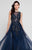 Terani Couture - 1812E6266 Embellished Illusion Jewel Ballgown In Blue