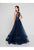 Terani Couture - 1812E6266 Embellished Illusion Jewel Ballgown In Blue