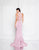 Terani Couture - 1812E6290 High Neck Ruffled Back Gown In Pink