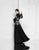 Terani Couture - 1812E6323 Collared Neck Embellished Gown In Black