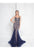 Terani Couture - 1812GL5596 Sheer Embellished Mermaid Gown In Blue