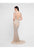 Terani Couture - 1812GL6499 Beaded Illusion Jewel Sheath Dress In Silver and Neutral