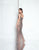 Terani Couture - 1812GL6513 Beaded Sleeveless Fitted Evening Dress In Gray and Neutral