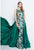 Terani Couture - 1812P5387 Two Tone Embroidered Dress With Overskirt In Green and Neutral