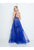 Terani Couture - 1812P5853 Crystal Beaded Scoop A-line Dress In Blue