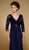 Rina di Montella - RD1813-1 Pleated Surplice Bodice Chiffon Gown In Blue