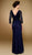 Rina di Montella - Pleated Surplice Bodice Chiffon Gown RD1813 In Blue