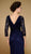 Rina Di Montella - RD1813 Pleated Surplice Bodice Chiffon Gown in Blue