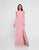 Terani Couture - 1813B5187 Long Sleeve Cutaway Shoulder Sheath Gown In Pink