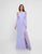 Terani Couture - 1813B5187 Long Sleeve Cutaway Shoulder Sheath Gown In Purple