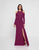Terani Couture - 1813B5187 Long Sleeve Cutaway Shoulder Sheath Gown In Pink