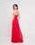 Terani Couture - 1813B5193 Crisscross High Halter Illusion Cutout Gown In Red
