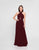 Terani Couture - 1813B5193 Crisscross High Halter Illusion Cutout Gown In Red