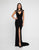 Terani Couture - 1813E6373 Lace High Neck Sheath Gown In Black
