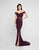 Terani Couture - 1813E6385 Off-Shoulder Embellished Sheath Gown In Purple