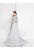Terani Couture - 1813M6703 Shimmering Long Sleeve Evening Gown In Silver