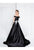 Terani Couture - 1813P5073 Floral Embroidered Mikado Ballgown In Black and White
