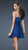 La Femme - Sequined V-neck Chiffon A-line Dress 18162 In Blue