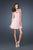 La Femme - Glittering Sweetheart Mini Party Dress with Diamond Cutout Back 18177 In Pink