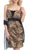 Eureka Fashion - 1819 Animal Printed Sheath Cocktail Dress in Black and Print