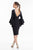 Terani Couture - 1821C7005 Flutter Sleeve Beaded High Neck Dress in Blue