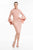 Terani Couture - 1821C7005 Flutter Sleeve Beaded High Neck Dress in Pink