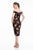 Terani Couture - 1821C7007 Fitted Off-Shoulder Knee Length Dress in Black and Multi-Color