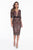 Terani Couture - 1821C7012 Sequined Illusion Paneled Sheath Dress in Red and Black