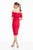 Terani Couture - 1821C7014 Short Tulip Sleeve Sheath Cocktail Dress in Red