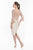 Terani Couture - 1821C7016 Floral Ornate Beaded Lace Sheath Dress in Neutral