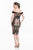 Terani Couture - 1821C7021 Off-Shoulder Velvet Knee Length Dress in Black and Multi-Color
